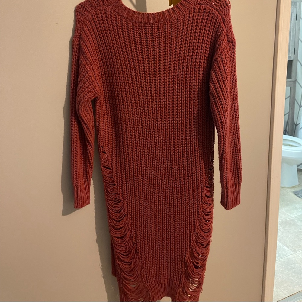 Sweater dress with rips on the side size small